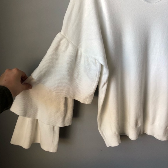 White Ruffled Sweater - Picture 3 of 4